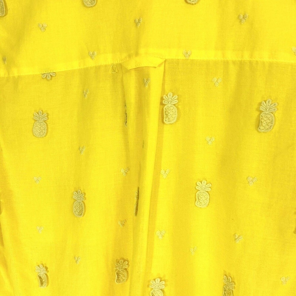 Maeve By Anthropologie Blouse Women 4 Yellow Pineapple Embroidered Cotton Voile - Picture 6 of 10